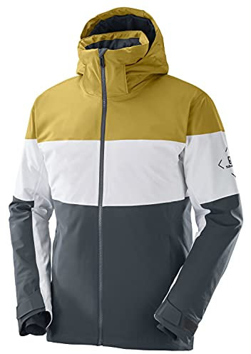 SALOMON Herren Slalom Jacket M Jacke, Elfenbein/Weiß/Cumin, XL