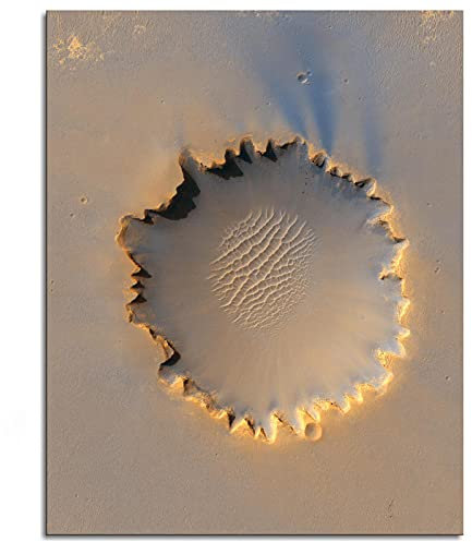 Planet Wall Art Mars Leinwanddruck Krater Poster für Zuhause Set mit 1 Dekorationen, ungerahmt 25,4 x 20,3 cm