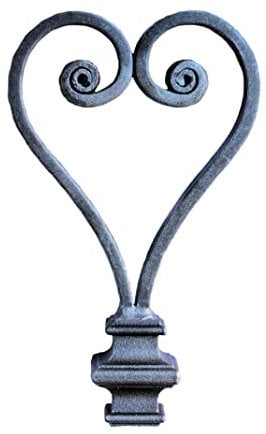 UHRIG Torkrone cuore in ferro battuto in acciaio, per pali in metallo sul cancello d'ingresso, porta da giardino, decorazione da giardino, adesivi per fiori e molto altro ancora.
