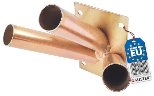 Bauster® Fahnenhalter Fahnenmasthalter Fahnenwandhalter Fahnenmast Fahne Flagge Dreifachhalterung Verzinkt Gelb 3 -Fach Verschrauben Griff Feuerverzinkt