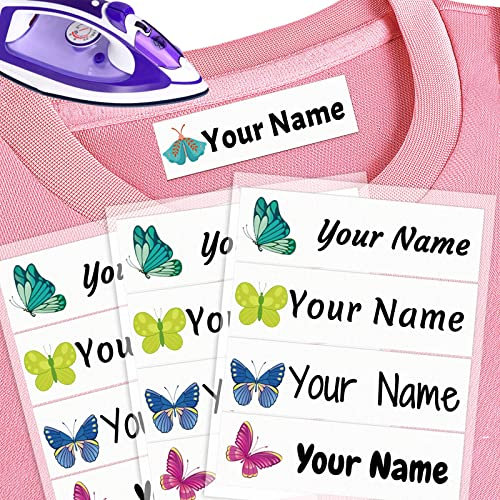 64 Personalized Clothing Labels for Kids Washable Sew in / Iron on Name Labels for Clothing for Daycare, School, Nursing Homes, Camp - 1.85x0.67