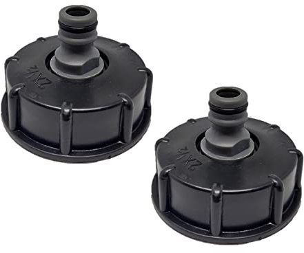 SyiXute 2 Stück IBC Tankdeckel,IBC Adapter Kappe,S60x6 bis 4,1/2 Innengewinde,Flüssigkeitsspeicher Deckel Adapter,Tankanschluss Kunststoffverschlussdeckel Innengewinde Anschluss Zubehör Für Tank