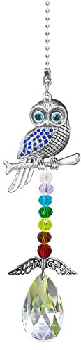 Peili Eule Kristall Garten hängen Teardrop Prisma Anhänger für Fenster Regenbogen Maker Home Decor Sonne Lampe Auto hängen Zubehör Dekorationen (Owl)