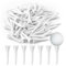 50stk Golf Tees, Kurze Golf Tees Kunststoff 38mm Große Golf Tees Plastik Golf-Trainingszubehör Golf-Übungswerkzeug für Eisen Par-DREI Hybride (Weiß)