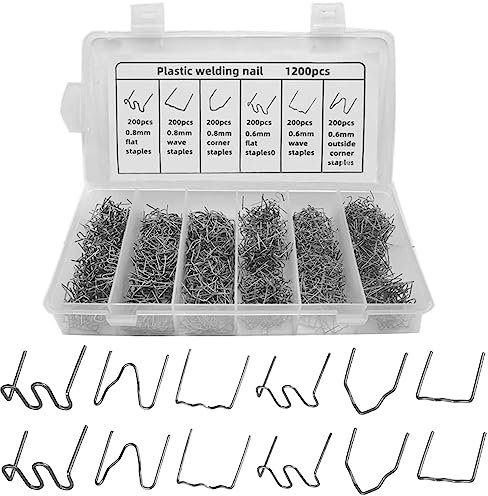 Edelstahl Hot Staples 1200Stk Kunststoff Schweißgerät Klammern Plastik Schweißen Heiße Heftklammern 0,8/0,6mm Welder Staple Klammern Schweißen Stoßstangen Reparaturset Für Autostoßstange Rissreparatur