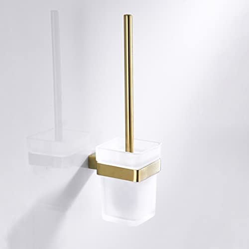 Toallero Toallero de acero inoxidable dorado cepillado, escobilla de baño, soporte de papel, gancho para bata, jabonera, juego de accesorios de baño montados en la pared Accesorios de baño/escobilla