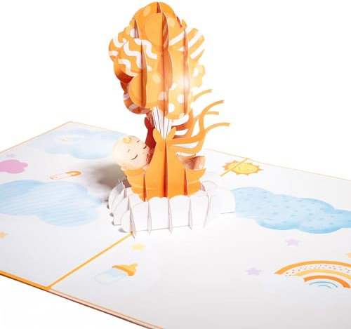 myDreamwork® Premium Karte Zur Geburt Universal - Inkl. Umschlag - Geschenke Babyparty - Baby Karte Geburt, Glückwunschkarte Geburt, Karte Geburt Mädchen, Junge (20x15cm)