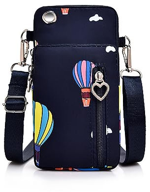 USTNIR Handytasche zum Umhängen Damen,Navy blau Große Kapazität Umhängetasche Damen Klein Geldbörse Handy Tasche Damen Umhänge Handy Portemonnaie Tasche kompatibel, Handy Schultertasche