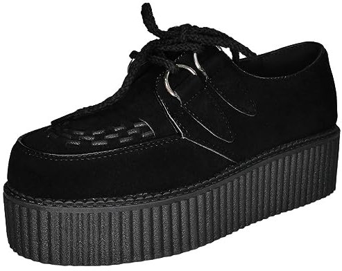 Ladies Double Platform Creepers Trainers Womens Goth Punk Pumps Shoes Size 6 Black