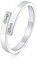 MeMeDIY Personalisierte Offene Spirale Twist Ring Gravierte Namen Edelstahl Vergoldet Freundschaft Versprechen Ring Geschenk für Damen Schwestern Freundin (Silber, Größe 54)