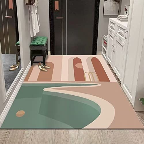 RUGMRZ Teppich Auslegware Teppich Design Home Matte einfaches geometrisches Design Linie Dekoration weich und Nicht verformt Rugs Washable 100X200CM