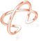 Cangall Silber Damen Ringe, 925 Sterling Silber Offen Verstellbar Ringe, Schlicht Offen X-Form Ringe Rose Gold für Frauen, Rose Gold Fingerringe Stapelbar Offene Knuckle Verstellbar Vorsteckringe