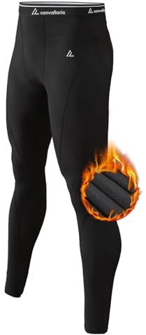 CL convallaria Thermo Unterhose Herren Lange Unterhosen Männer Innenfleece Thermounterwäsche Open Fly Funktionsunterwäsche Skiunterwäsche für Winter