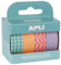 APLI 19839 - Pack cintas adhesivas decorativas - papel tipo WASHI TAPE - estampados minimalistas y colores pastel- 4 rollos- Cintas de 15 mm x 10 m