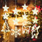 Aitsite Light1 4er Set LED Weihnachtsbeleuchtung, Saugnapf weihnachtsdeko fenster, Weihnachtsbeleuchtung Fenster, Warmweiß Lichtervorhang mit Saugnäpfe, Indoor Batteriebetrieben,für Weihnachtsdeko