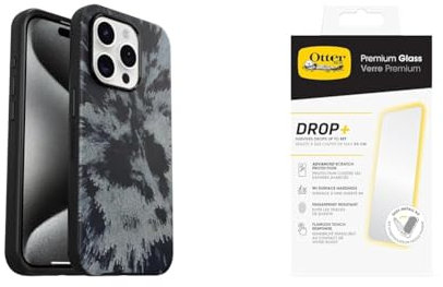 OtterBox Symmetry MagSafe Apple iPhone 15 Pro Burnout Sky - black/grey with Premium Tempered Glass Protector