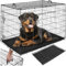 tectake® Hundekäfig, Hundegitter Box, Dog Kennel, Hundebox faltbar, Transportbox stabil, für Hunde und Welpen, für Kofferraum, Auto, Camping und Zuhause, Wohnung - 121,5 x 75,5 x 80,5 cm