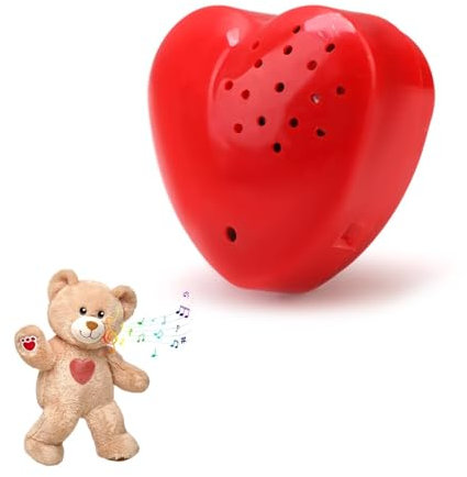 Heart Shaped Mini Voice Recorder for Teddy 30 Seconds Recordable Sound Box for Stuffed Animals Custom Message Voice Box Voice Recorder Device for Kids Recordable Gifts Children's Day Gift Father's Day