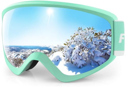 Findway Skibrille Kinder,Ski Snowboard Brille Brillenträger Snowboardbrille Schneebrille Verspiegelt für Junior Jungen Mädchen Teenager-3 4 5 6 7 8 9 10 11 12 13 14 Jahre - OTG 100% Anti-UV Anti-Fog