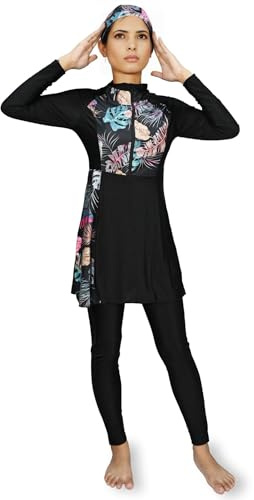 Ganzkörper Burkini mit floralem Design und Rock