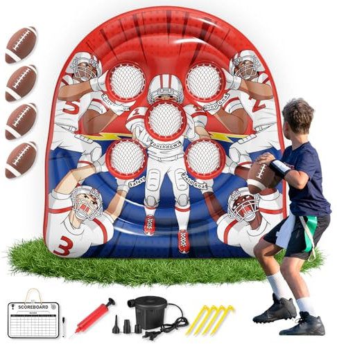 Funast 6FT Inflatable Football Target Toss Game for Events & Parties