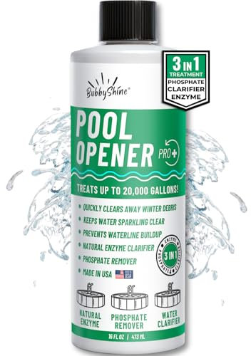 BubbyShine, Kit d'ouverture de piscine hors sol, kit d'ouverture de piscine pour piscines creusées, kit de démarrage de piscine, produits chimiques de piscine compatibles avec l'eau salée et le chlore