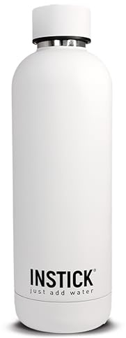 INSTICK Isolierflasche White 750 ml – Edelstahl-Wasserflasche, auslaufsicher für heiße & kalte Getränke, ideal für Outdoor, Sport und Reisen