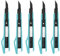 MANUFORE 5 Stück 9mm Cuttermesser Set, Profi Cuttermesser 30 Grad mit Schwarz SK5 Stahl Abbrechklingen, 9mm Cutter Schwarz für Karton, Folien, Papier, Basteln und Tapete blau