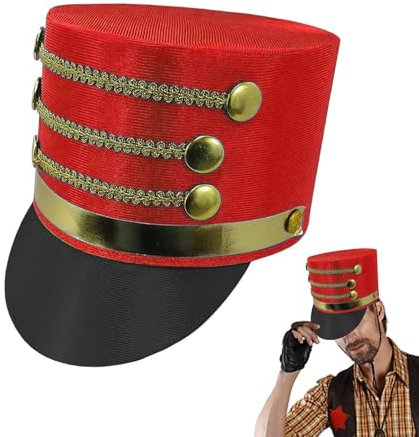 Pruojhw Toy Soldier Hat, Nutcracker Hat for Adult, Marching Cheerleader Ring Toy - Creative Costume for Adults, Nutcracker Hat Toy for Show,