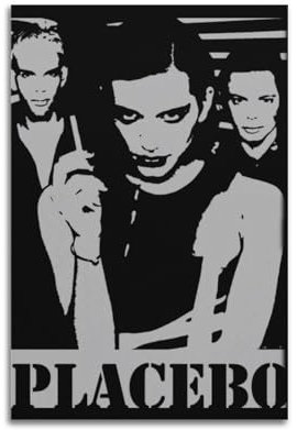 LERIAENHD Placebo Poster, Wandkunst, Leinwandbezug, Vintage-Poster, dekoratives Gemälde für Wohnzimmer, Schlafzimmer, elegantes ästhetisches Poster, 20 x 30 cm, ungerahmter Stil