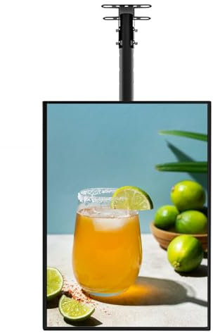 DKPLOE Tablero de Menú LED para Restaurante con Soporte Telescópico, Pantalla Publicitaria Comercial Material Metálico Múltiples Métodos de Instalación Uso Comercial(Vertical Screen,40x60cm)