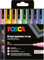 POSCA Mitsubishi Pencil - Pochette 8 Marqueurs PC3M - Pointe Fine - Peinture à Base d'Eau - Tout Support - Couleurs Pastel