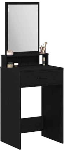 vidaXL Schminktisch Schwarz Eichen-Optik 50 x 41 x 140 cm | Viel Platz für deine Make-up-Sachen, Modern und matt, Perfekt für Pflege und als Schminktisch