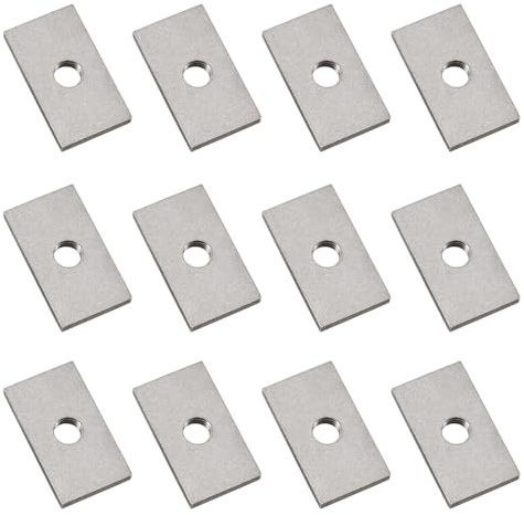 Dadi quadrati M5 in acciaio inossidabile 304, dadi rettangolari con filettatura per macchinari e mobili, 16 x 10 x 4 mm (confezione da 12)