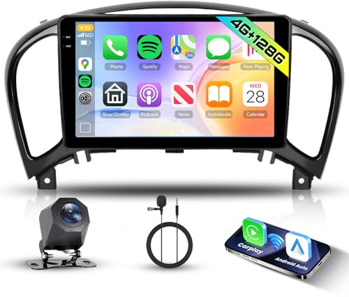 Hodozzy 4G+128G Android Autoradio per Nissan Juke J15 2010-2019/ YF15 Infiniti ESQ 2011-2017 con Carplay Android Auto, 9 Pollici InCell Touch Schermo Stereo 2 Din con GPS Bluetooth DSP WiFi, FM RDS