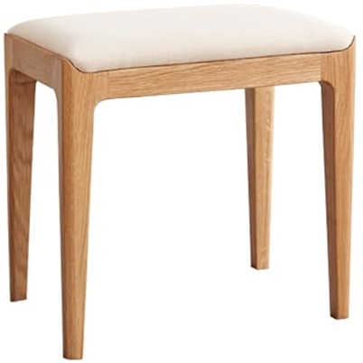 YESWOOD Polsterhocker Stuhl Schminktisch Massivholz,Walnuss 42X30X42CM | Multifunktional Schuhbank,Schminkhocker mit hoch elastischem Schaumstoff,Make-up Hocker für Schlafzimmer
