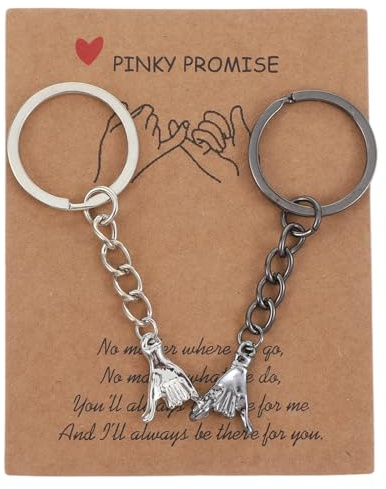 Ouligay 2 Stück Versprechens Schlüsselanhänger Freund Partner Schlüsselanhänger Paare Pärchen Paar Geschenke Für Beide Ihn Sie Beste Freundin Jahrestag Geschenke Couple für Frauen Geburtstagsgeschenk