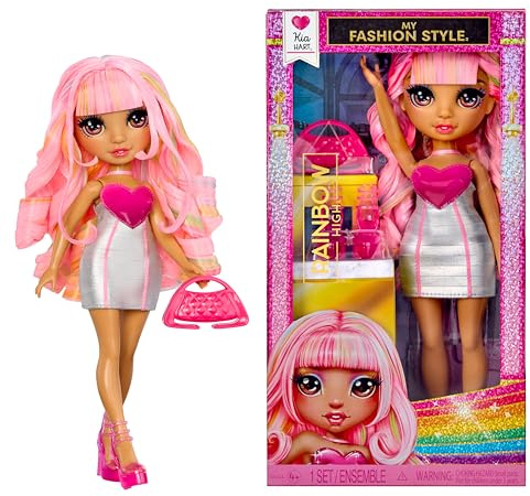 Rainbow High My Fashion Style Puppe - Kia - 28 cm große Modepuppe in Rosa mit Kleid, Handtasche und Schuhen, zum Spielen, beweglich, Sammlerstück, für Kinder von 4 bis 12+ Jahren