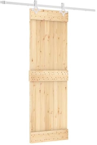 vidaXL Porta scorrevole Naturale e Bianco 70 x 210 cm