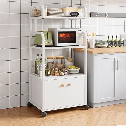 ISCBAFYX Scaffale per Forno a microonde con Ruote - Supporto da Cucina Scorrevole salvaspazio Mobile Buffet Versatile per soluzioni di stoccaggio per dispensa e Ingresso