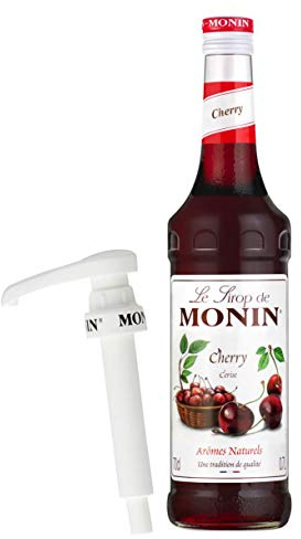 Monin Coffee Syrup in Cherry 70cl Glass Bottle & 70cl Pump Set