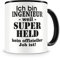 Samunshi® Ingenieur Tasse mit Spruch Geschenk für Ingenieur Mann Frau Kaffeetasse groß Lustige Tassen zum Geburtstag schwarz 300ml