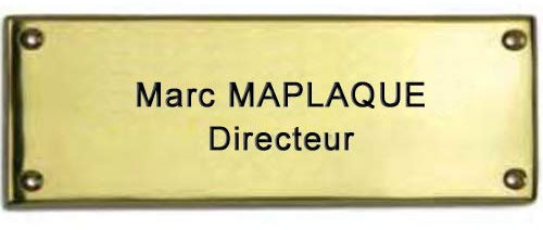 Placa de puerta de latón macizo con grabado, 2 líneas de texto, grosor: 2 mm. Ref. : I