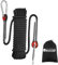 NewDoar 12KN Statisches Kletterseil 10mm Zubehörschnur Ausrüstung Fluchtseil 10M/20M/30M Kletterseile mit 2 Karabinern zum Abseilen, Eisklettern, Feuerrettung, Abseilen etc-Schwarz/30 m