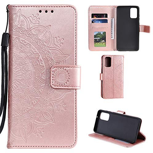 CoverKingz Housse téléphone Portable pour Huawei P40 Pro - étui Housse avec Compartiment pour Carte P40 Pro Cover – Protection à Rabat Motif Mandala Or Rose doré