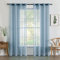 MIULEE Sheer Voile Vorhang mit Ösen Transparente Gardine Ösenvorhang Ösenschal Transparent Durchsichtig Luftig Dekoschal für Schlafzimmer Wohnzimmer 140x160 cm (B x H) 2er Set Staubiges Blau
