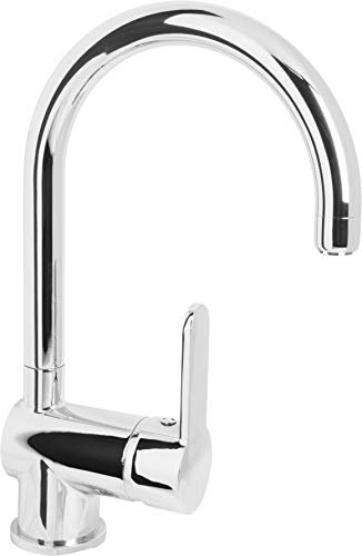 Cornat Spültisch-Einhebelarmatur - Robuster Druckgusskörper - verchromt - Hoher & 360° schwenkbarer Auslauf / Niederdruck-Armatur / Küchenarmatur / Wasserhahn / SAZ628