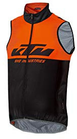 KTM windbreaker sleeveless XC with reflector Veste sans Manches Vélo, Respirant VTT Haut Ultra-Léger Coupe-Vent Gilet de Cyclisme pour Homme Femme (x_l)