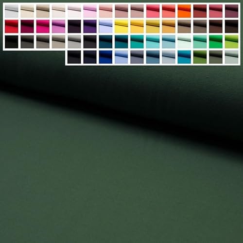 Premium Jersey Uni Stoff mit 150 cm Breite, Hochwertiger Baumwolljersey in Oeko-Tex 100, Meterware ab 25 cm Zuschnitt - ca. 60 Farben immer vorrätig (43a. Flaschengrün)