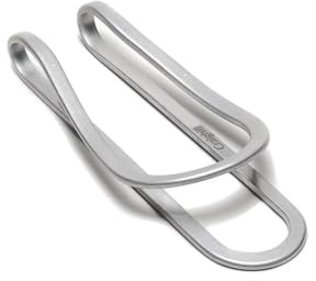 Craighill Station Geldklammer Silber PVD Titan 6,5x2,5x0,5 cm | 5 g | Geglühte Federkraft | Monaco GP | EDC Bargeld Karten | Geburtstag Männer